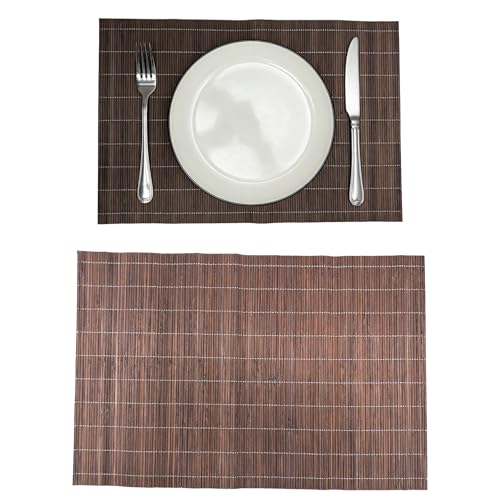 8 Pack 17.7x11.8 Bamboo Placemats (Coffee / Set of 8)