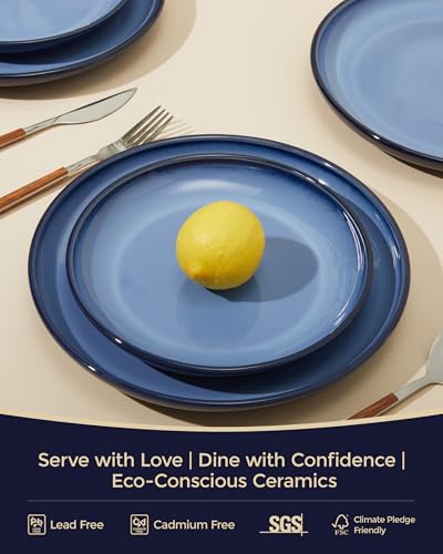 Ceramic Dinnerware Sets for 4 (Mist Blue / Set (12pcs))
