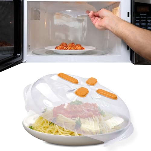 Magnetic Microwave Splatter Cover for Food (Orange)