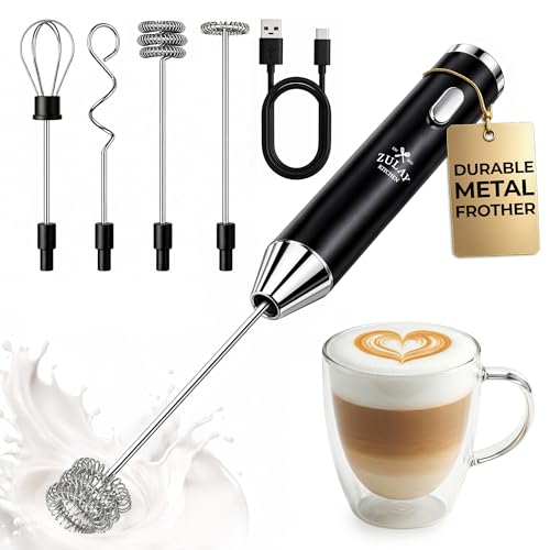 Rechargeable Milk Frother Handheld (Ultra Black / Rechargeable Z1 Motor Max)