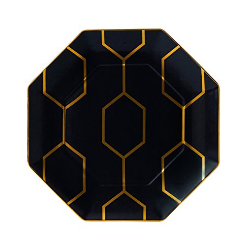 Gio Gold Accent Plate (ACCENT PLATE OCTAGONAL 9.1" CHARCOAL)