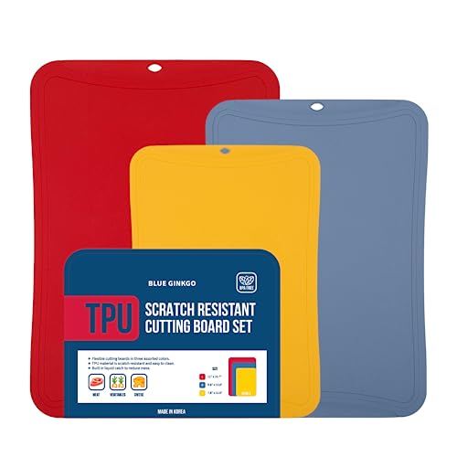 TPU Cutting Boards (3 Piece Set / Red, Blue, Yellow)