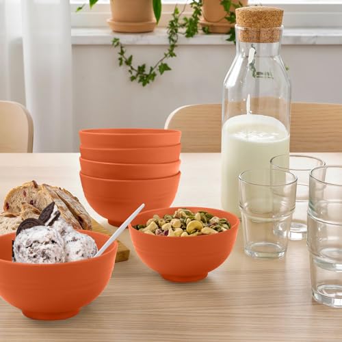 wheat straw small bowls 10oz set of 8 (10 oz / Orange)