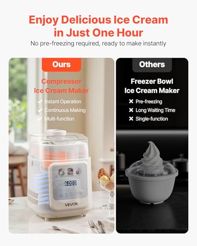Upright Automatic Ice Cream Maker with Built (Vertical 1 Quart)