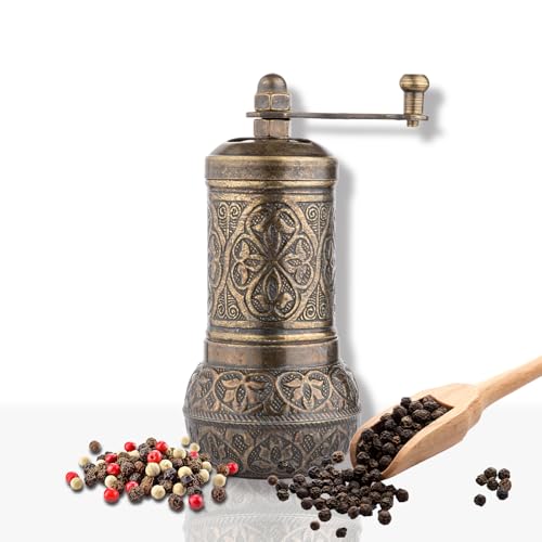 Handmade Decorative Black Pepper Grinder (Mat Gold)