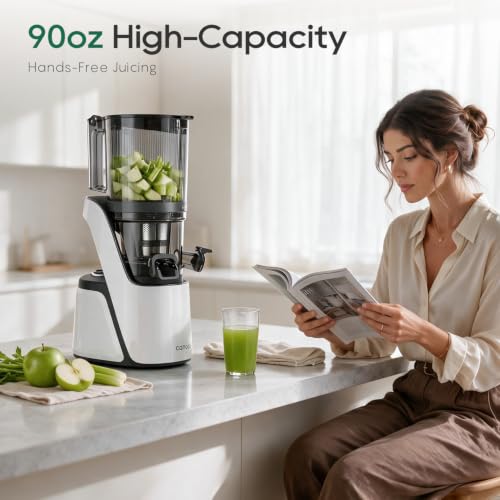 3-in-1 Cold Press Juicer C16, Makes Juice & Sorbet & Nut Milk (Pearl White)