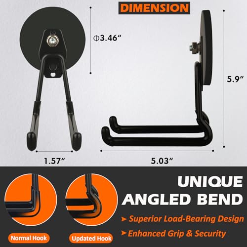 Upgraded Magnetic Hooks Heavy Duty (Updated 3.46in Magnet L Black Hooks 2PCS)