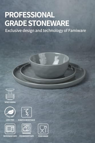 Mars Stoneware Dinnerware Set for 6 (Dark Gray / Set(18pcs))