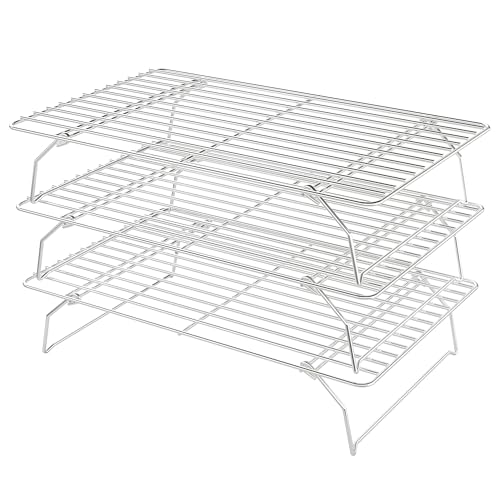 3 Tier Stackable Cooling Racks for Cooking and Baking