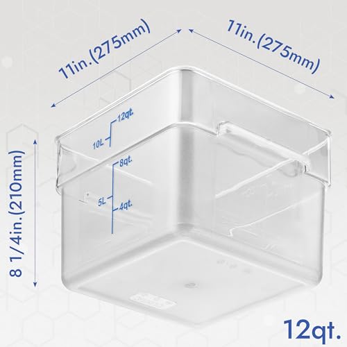 4 Pack Food Storage Containers with Blue Lids (12.0 Qt 4-Pack(Blue Lids))