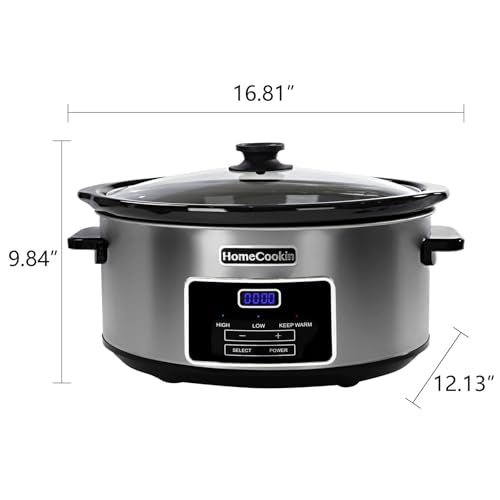 8 Quart Digital Programmable Slow Cooker with Timer (8 Quarts / Stainless Steel)