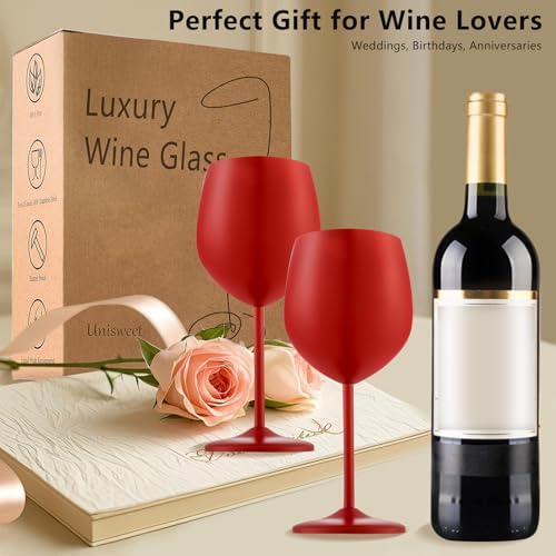 Unbreakable Stainless Steel Wine Glasses Set of 2 (2 Count)