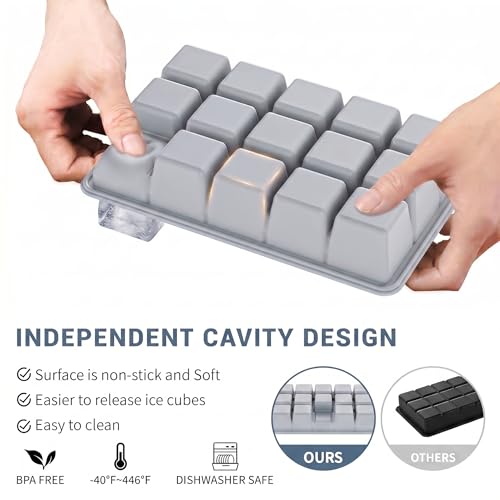 Silicone Ice Cube Tray 2 Pack (Gray / Ice Cube Tray 2 Pack)