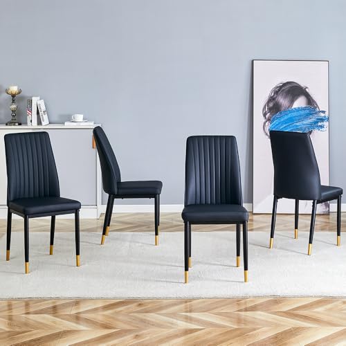 Modern Dining Chairs Set (B- Black)