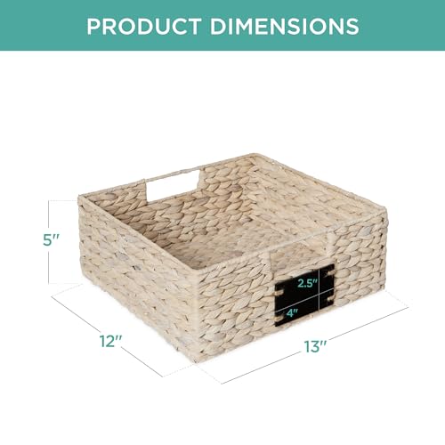 Set of 4 13x12in Water Hyacinth Pantry Baskets (13x12x5in / White)