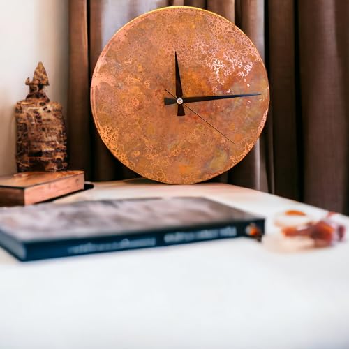 Handmade Copper Wall Clock Artisan Touch in Every Piece (Rusty Clock / 11)