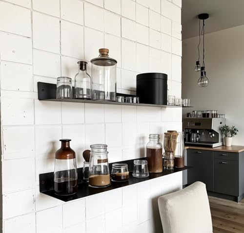 Linear Floating Shelf (48-inch X 8-inch Powder Coated Matte Black)