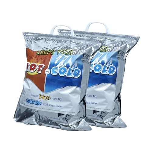 Hot and Cold Insulated Bags for Food Delivery (Large (Meal and Grocery Size))