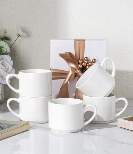 14 OZ Coffee Mugs Set of 6 (White / Set of 6(14 Ounces))