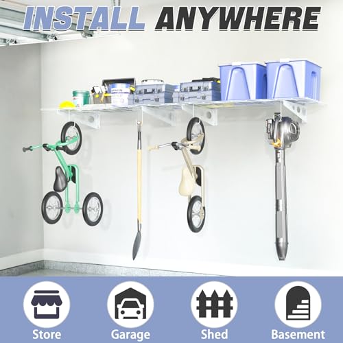 2 Pack Garage Wall Shelves (White / 24*48inch)
