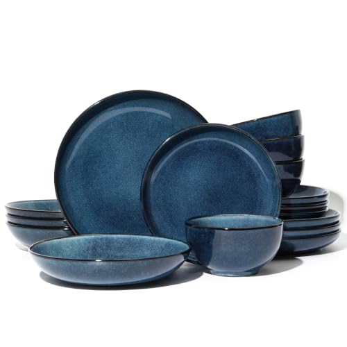 Stoneware Dinnerware Sets for 4 (Starry Blue / Set (16pcs))