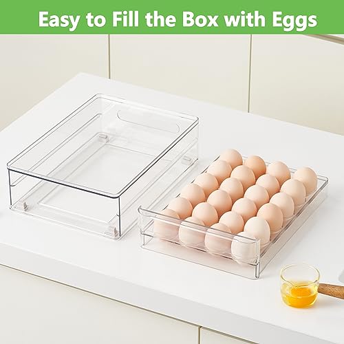 24 Capacity Egg Holder for Refrigerator Organizer Bins