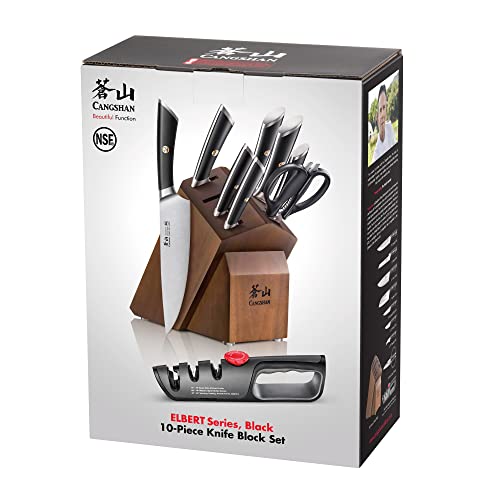 ELBERT Series German Steel Forged Knife Block Sets (12-PIece / Black)