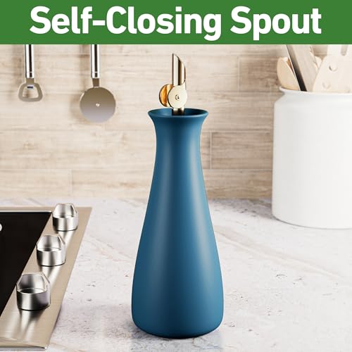 Ceramic Olive Oil Dispenser with Self (Blue)