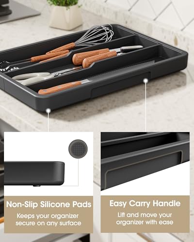 Silverware Drawer Organizer (X-Large / Black)
