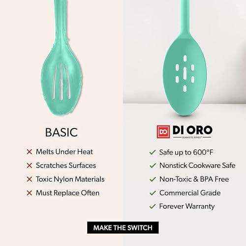 DI ORO Silicone Cooking Spoons (Mint)