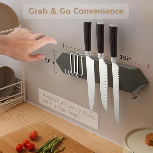 16" Magnetic Knife Strip (Dark-Magnetic / 15.94*2.60*0.91 inches)