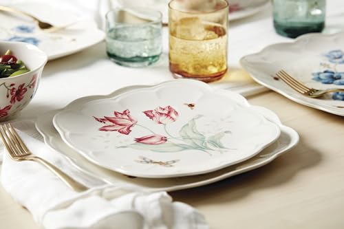 894308 Butterfly Meadow Square 4 (Butterfly Meadow Square 4-Piece Accent Plates)