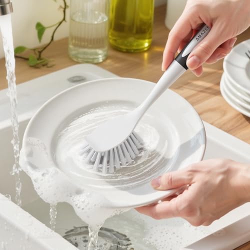 Dish Brush 2 Pack Dish Scrubber with Handle (2 Count)
