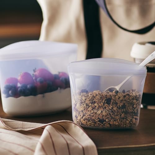 Premium Reusable Silicone Food Storage Bags (Clear / 6-Pack)