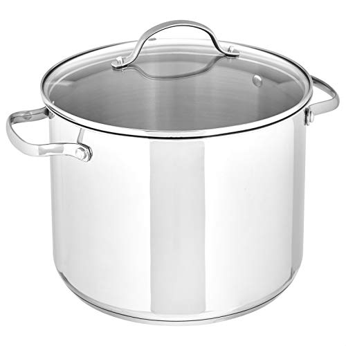 Stainless Steel Induction Compatible Stock Pot with Glass Lid
