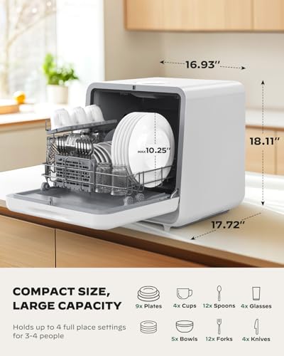 Portable Countertop Dishwasher (White without APP)