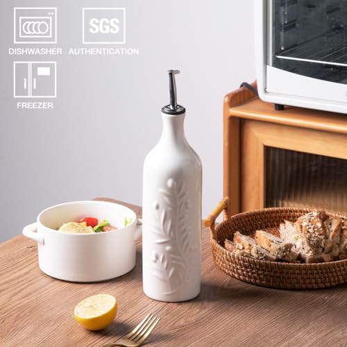 Sweejar Large Olive Oil Dispenser Bottle (White / Patterned styles)