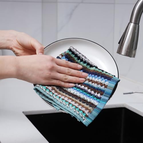 Kitchen Dish Cloths for Washing Dishes (Multi-3 / 12x12 inch)