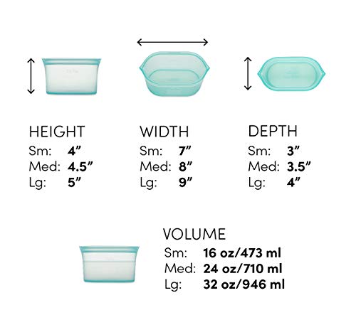 Reusable Food Storage Bags (Gray / 3 Dish Set)