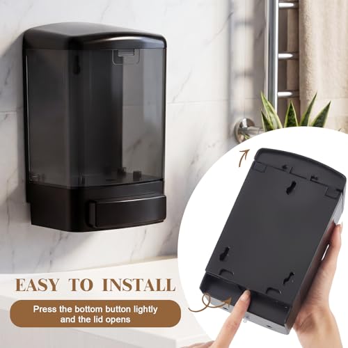 2 Pcs Wall Mounted Soap Dispenser (Black and Clear / 33.8 oz 1000 ml)