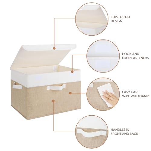Memory Keepsake Storage Box (White/Khaki / Extra Large-2 Pack)