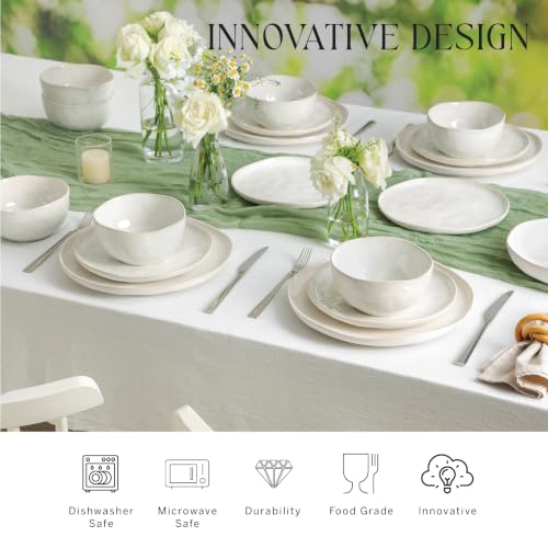 Mirella 24 Piece Dinnerware Set Stoneware (White / 24-Piece - Service for 8)