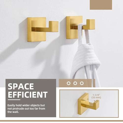 Bathroom Towel Hook Brushed Dark Gold (2 Pack / Brushed Dark Gold)