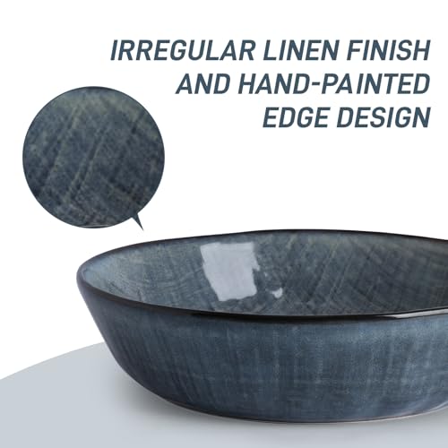 Moonlight 8.5 Inch Pasta Bowls Set of 4 (Dark Blue / Moonlight)