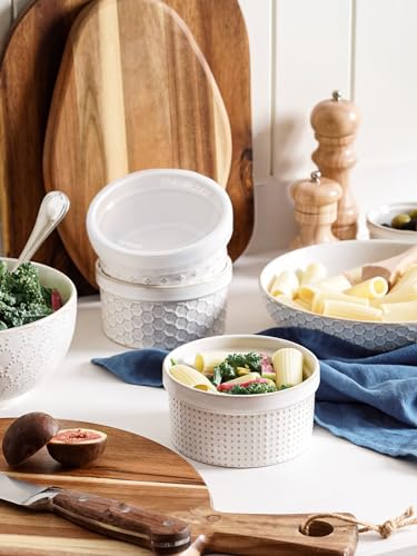 Ramekins Oven Safe with Lids (12 oz)