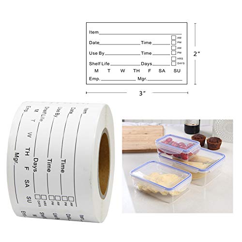 2 x 3'' Self Adhesive Removable Freezer Food Labels (600 Count)