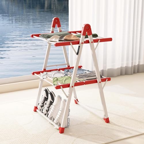 Heated Clothes Drying Rack Foldable Timer Shoes Socks