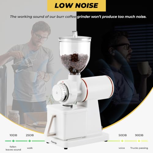 Electric Burr Coffee Grinder (White)