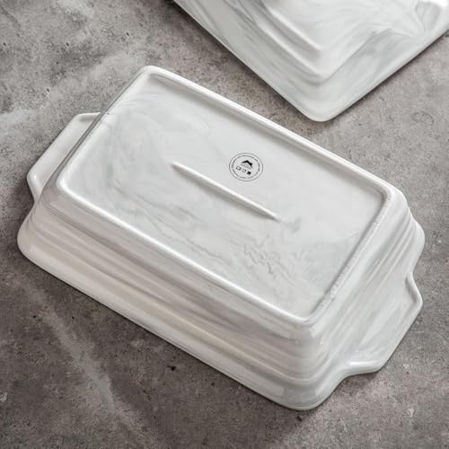 4.4 Qt Large Casserole Dish with Lid (4.4 QT - Marble Grey)