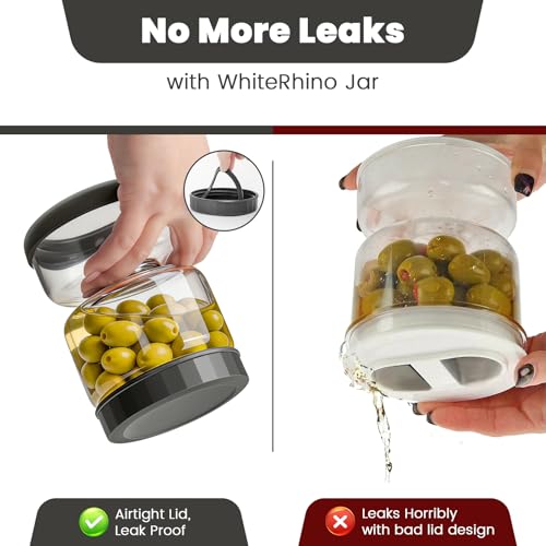 Glass Pickle Jar with Strainer Flip (25oz Smoky Grey Pickle jar)